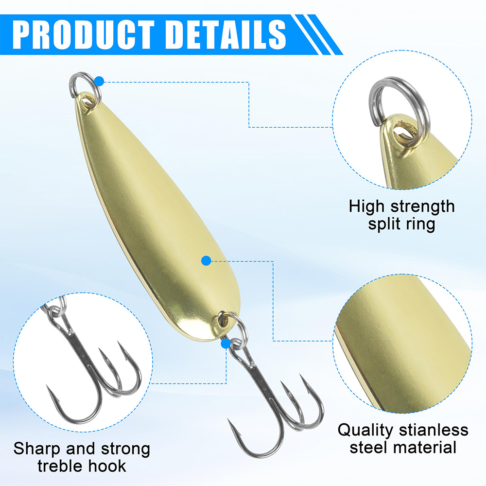 5Pcs Fishing Spoons Metal Fish - Fishing Hook Treble review and price