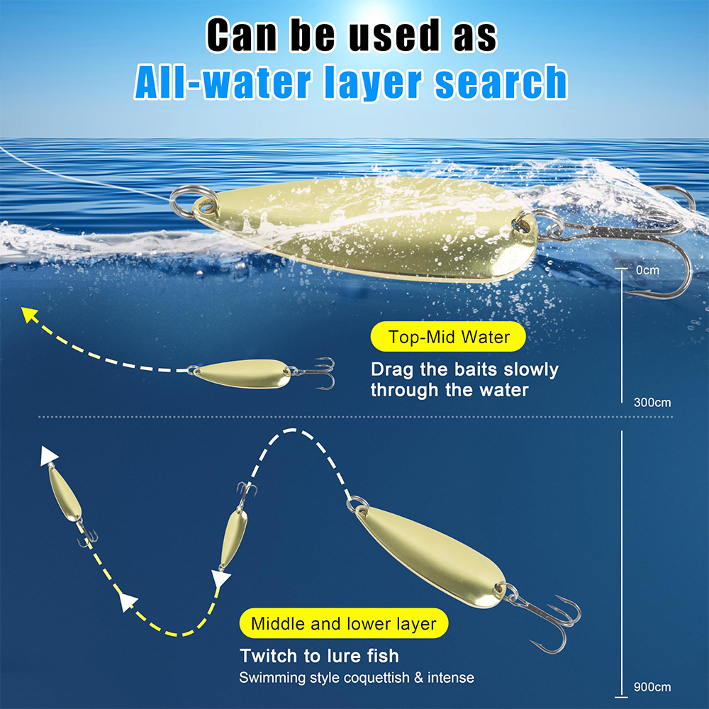 5Pcs Fishing Spoons Metal Fish - Fishing Hook Treble review and price