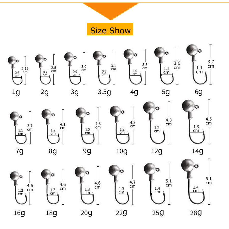 MrLurion 50pcs 1g-28g jig head - Fishing Hook Weedless review and price