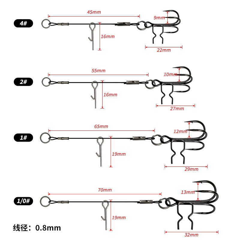 LUREGO 2Pcs Stinger Rig T-Bell - Fishing Hook Weedless review and price