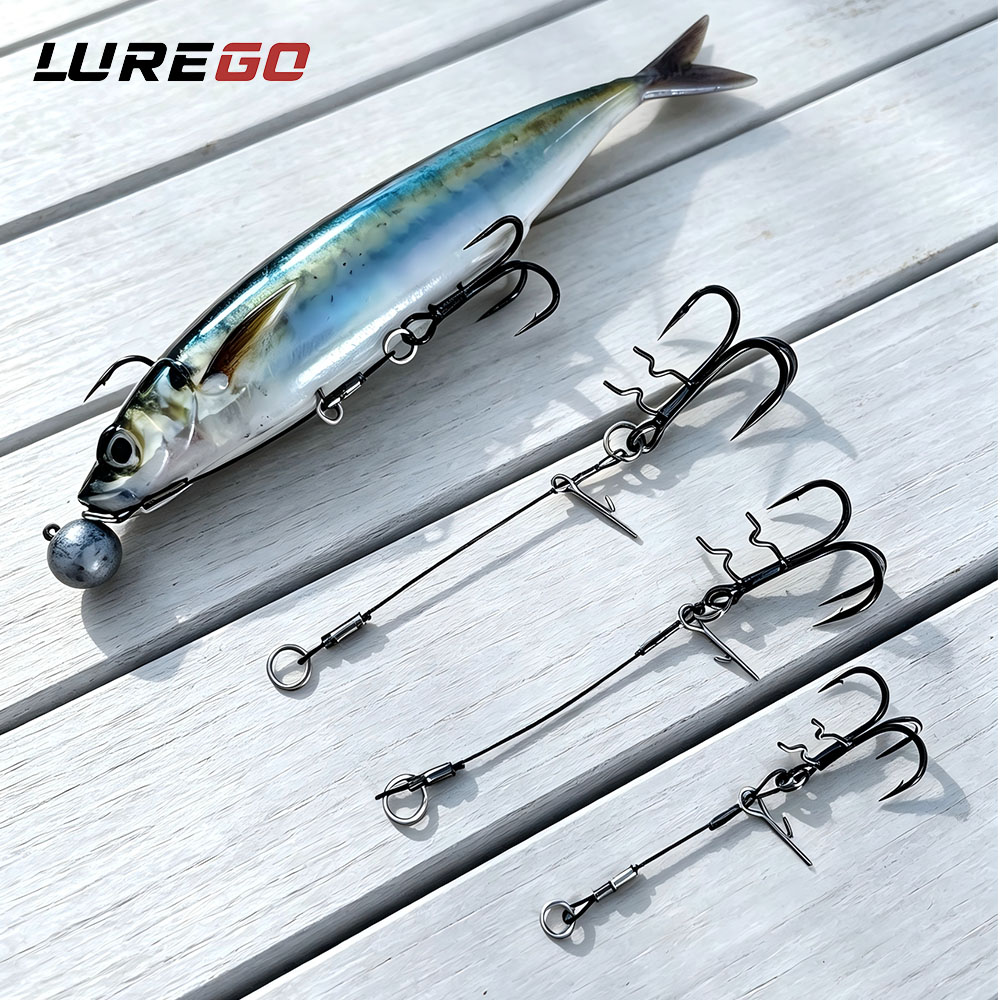 LUREGO 2Pcs Stinger Rig T-Bell - Fishing Hook Weedless review and price