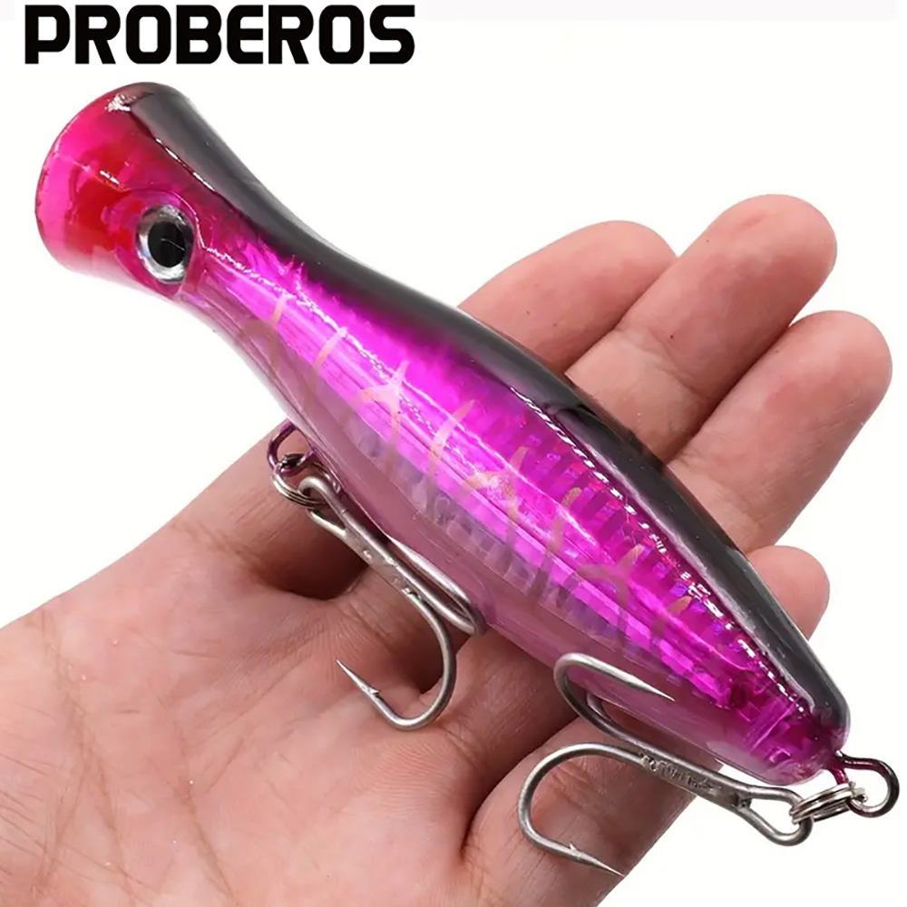 PROBEROS 1pc 13cm 43g Popper F - Fishing Hook Treble review and price