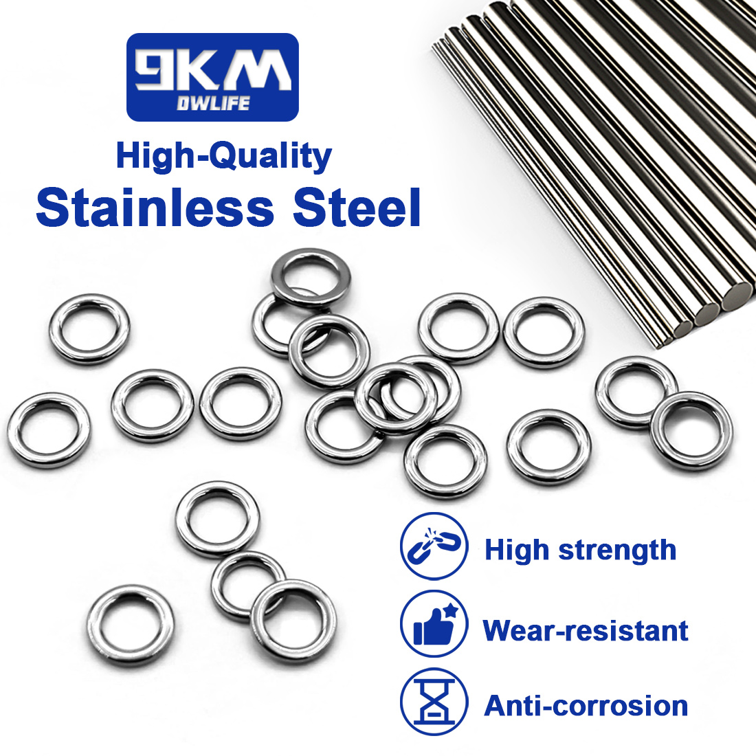9KM Solid Ring Fishing 50pcs S - Fishing Hook Jig review and price