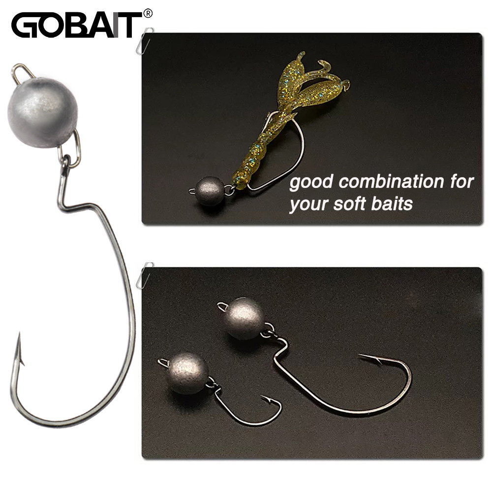 5pcs Metal Jig Head Worm Hooks - Fishing Hook Weedless review and price